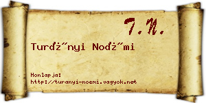 Turányi Noémi névjegykártya