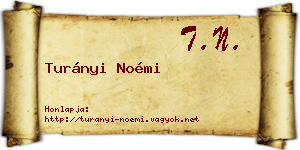 Turányi Noémi névjegykártya